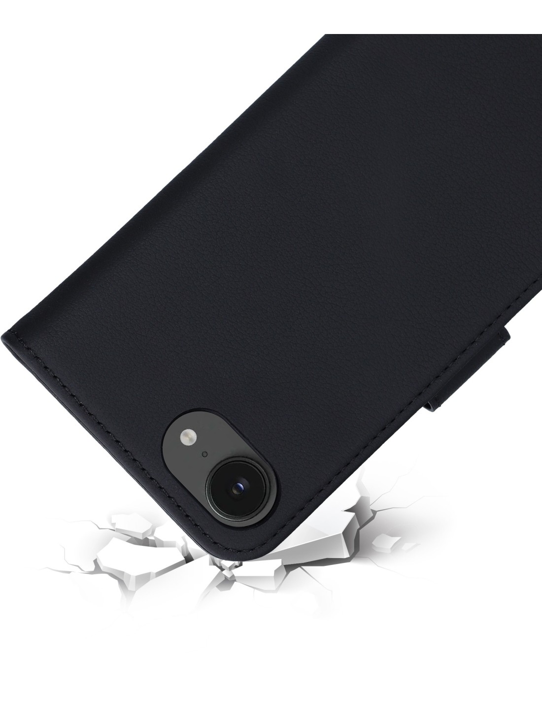 Mobiparts Leather Wallet Case Apple iPhone 16e Black (MagSafe Compatible)