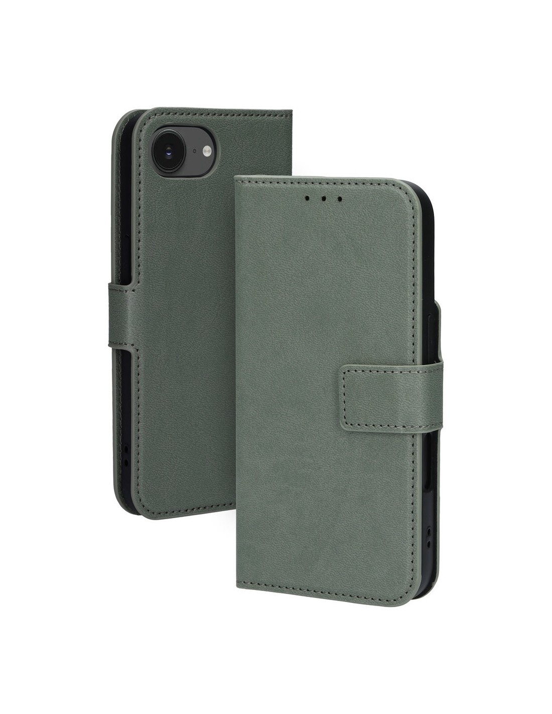 Mobiparts Classic Wallet Case Apple iPhone 16e Stone Green (MagSafe Compatible)