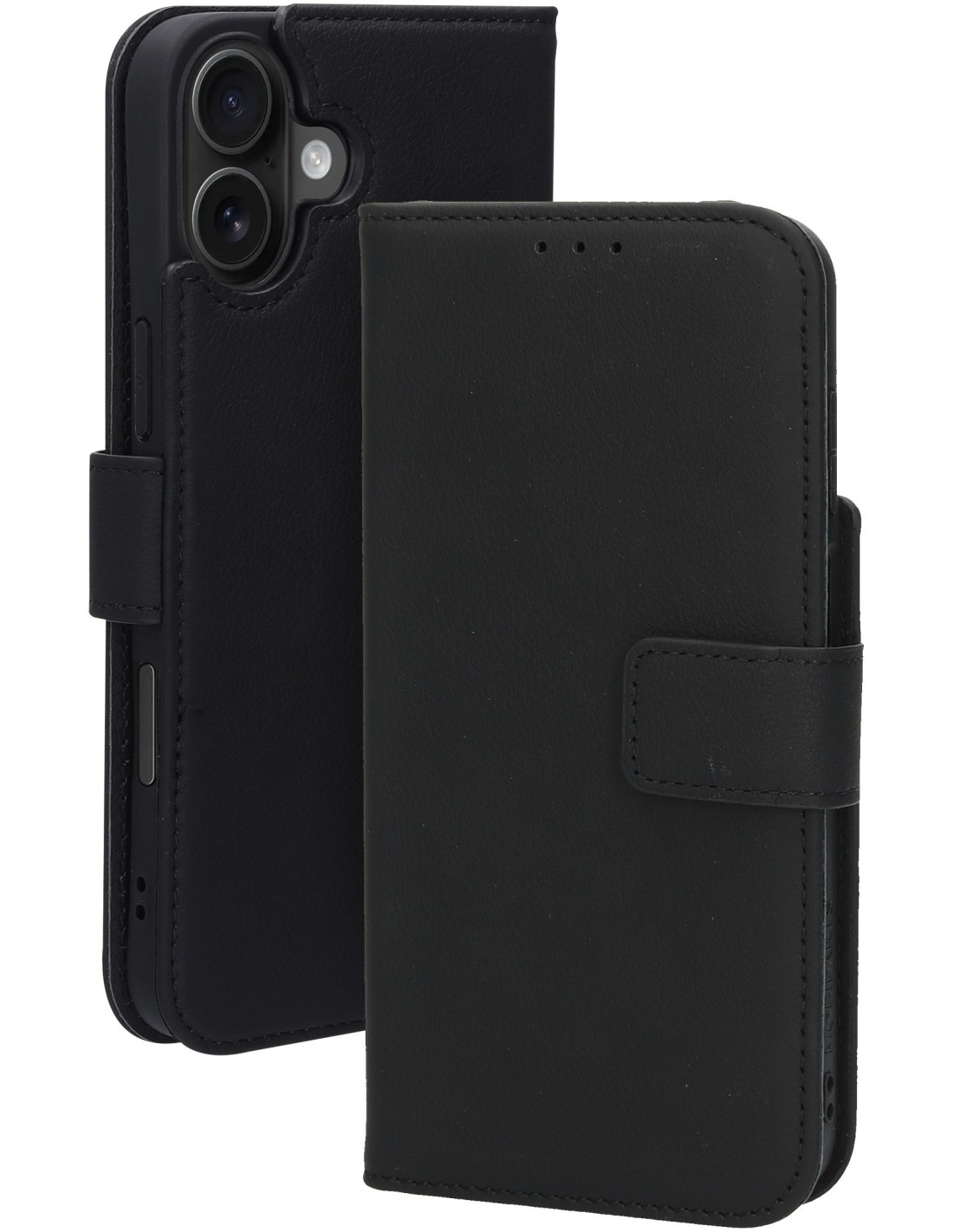 Mobiparts Leather Wallet Case Apple iPhone 16 Plus Black (MagSafe Compatible)