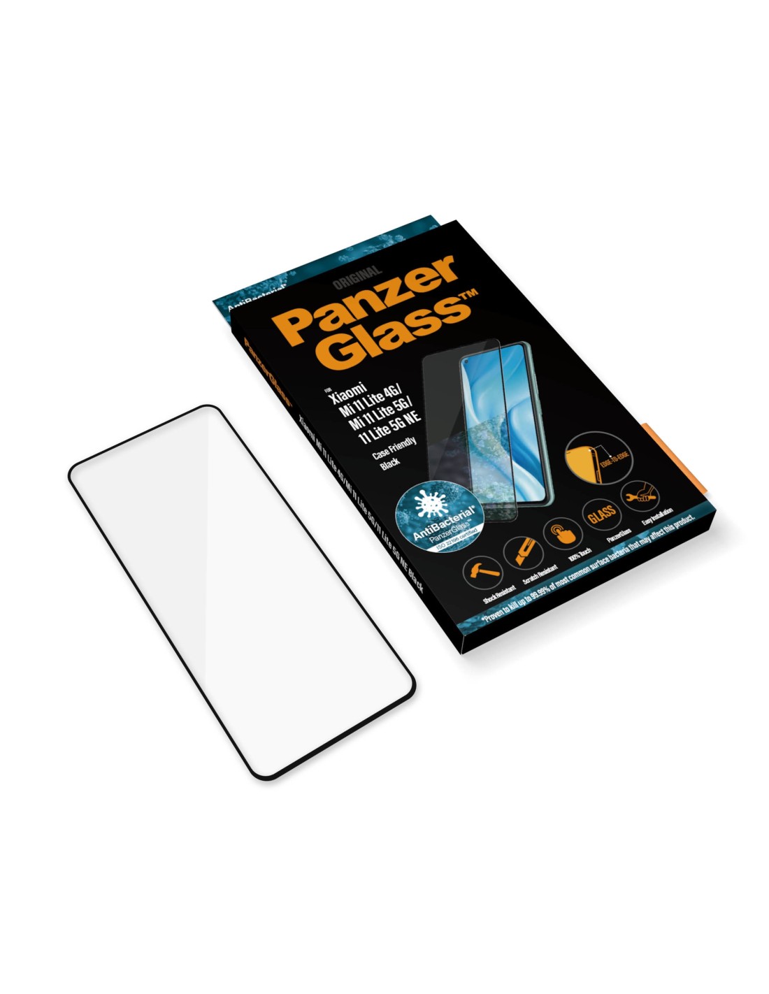 PanzerGlass Xiaomi Mi 11 Lite Black CF Super+ Glass AB