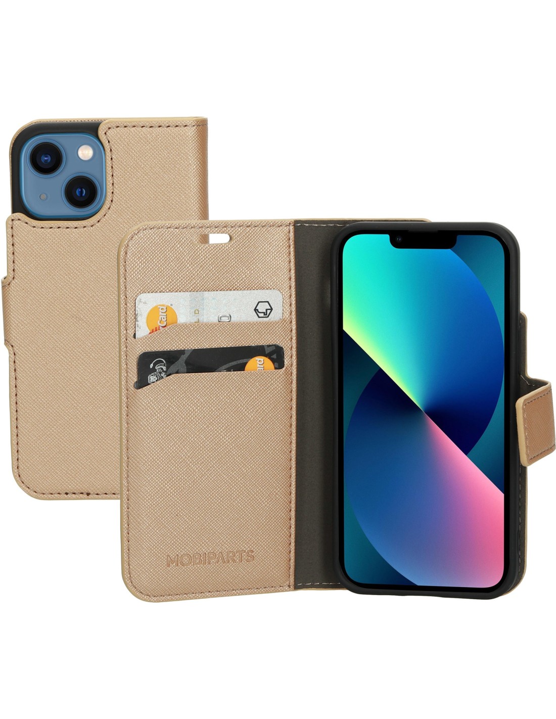 Mobiparts Saffiano Wallet Case Apple iPhone 13 Mini Copper