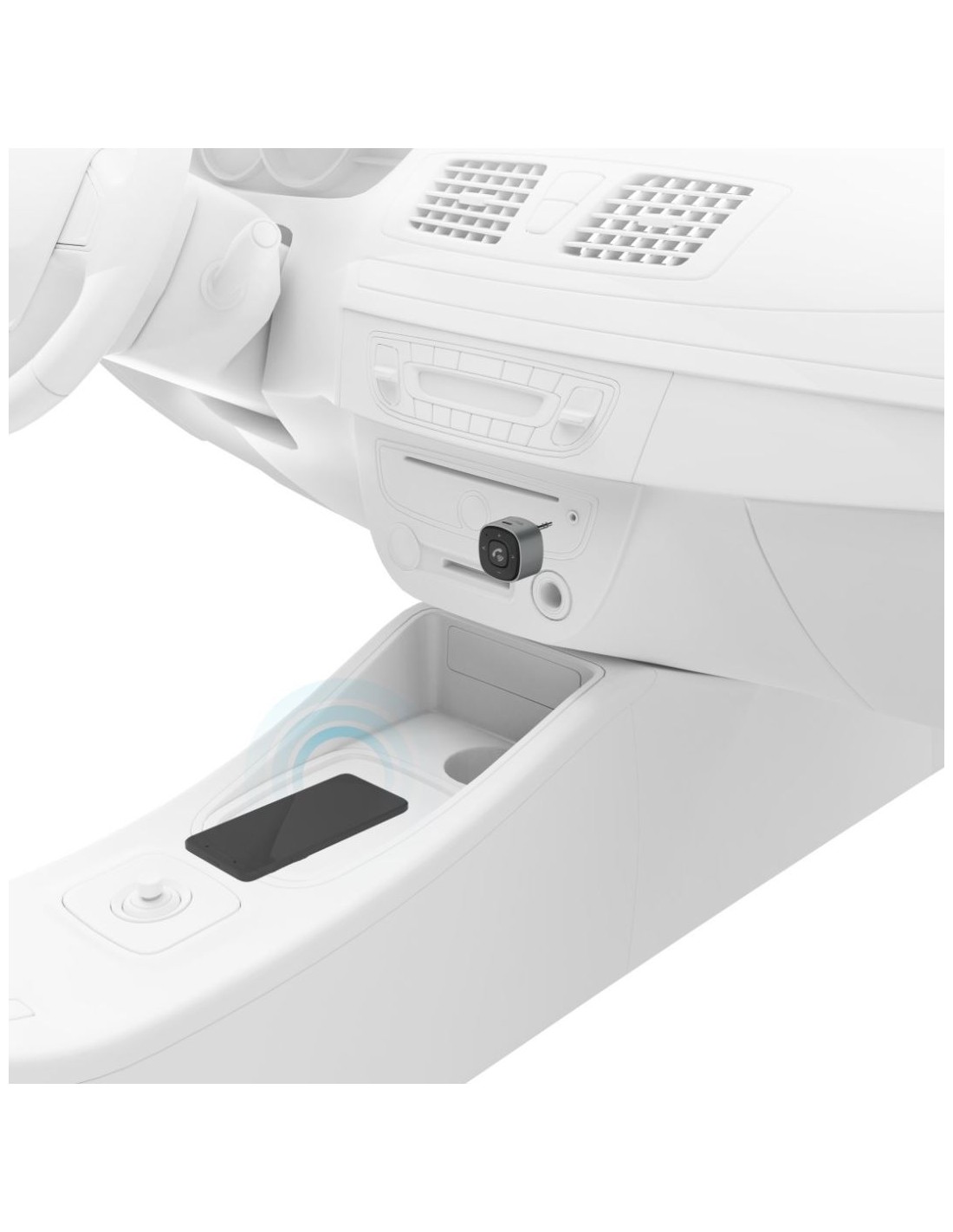 Bluetooth®-receiver voor auto, met 3,5-mm-stekker en USB-oplader