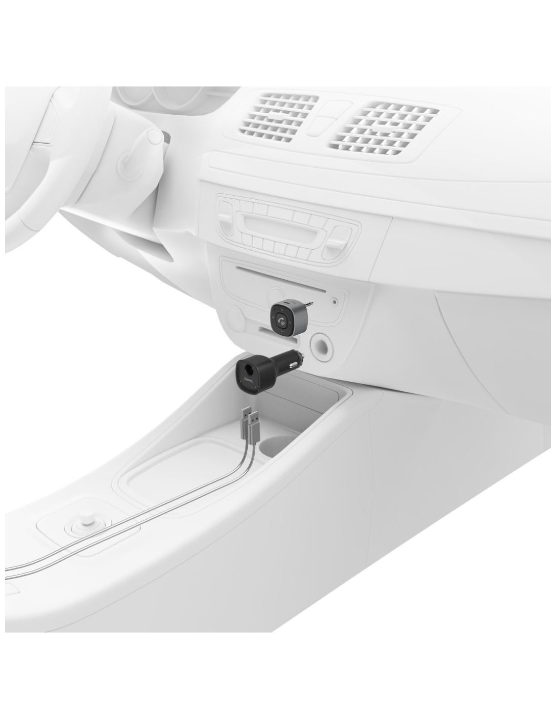 Bluetooth®-receiver voor auto, met 3,5-mm-stekker en USB-oplader