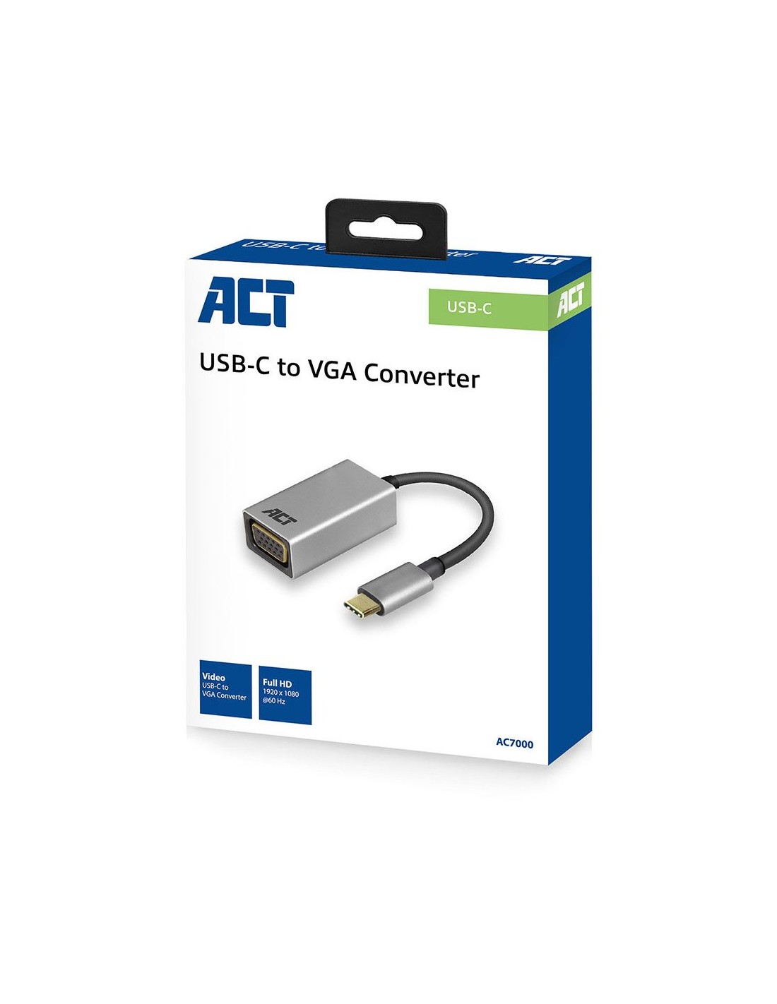 ACT AC7000 | USB-C naar VGA Adapter | 0,15 m | Aluminium Behuizing