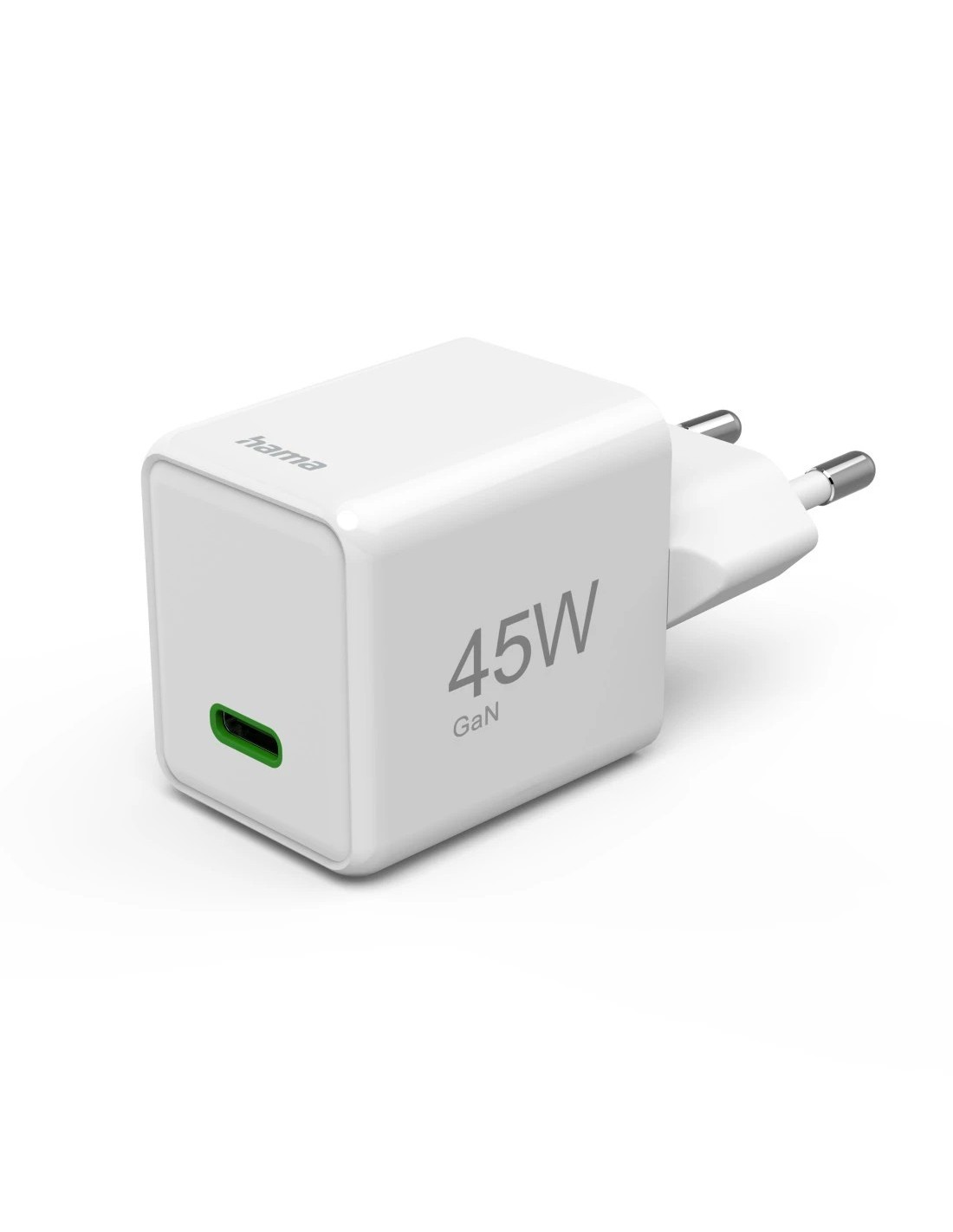 Hama Snellader, GaN, USB-C, Super-Mini-Charger, PD, 45 W, wit Smartphone accessoires