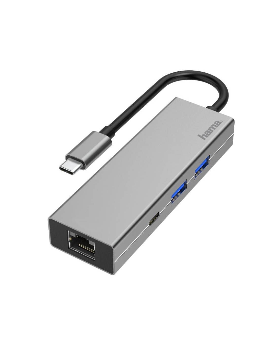 USB-C-multiport-adapter, 4-poorts, 2x USB-A, USB-C, LAN/ethernet