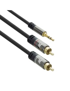 ACT AC3607 | 3.5mm naar 2x RCA Audiokabel | 5 Meter | Stereo | Zwart