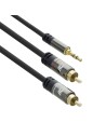 ACT AC3607 | 3.5mm naar 2x RCA Audiokabel | 5 Meter | Stereo | Zwart
