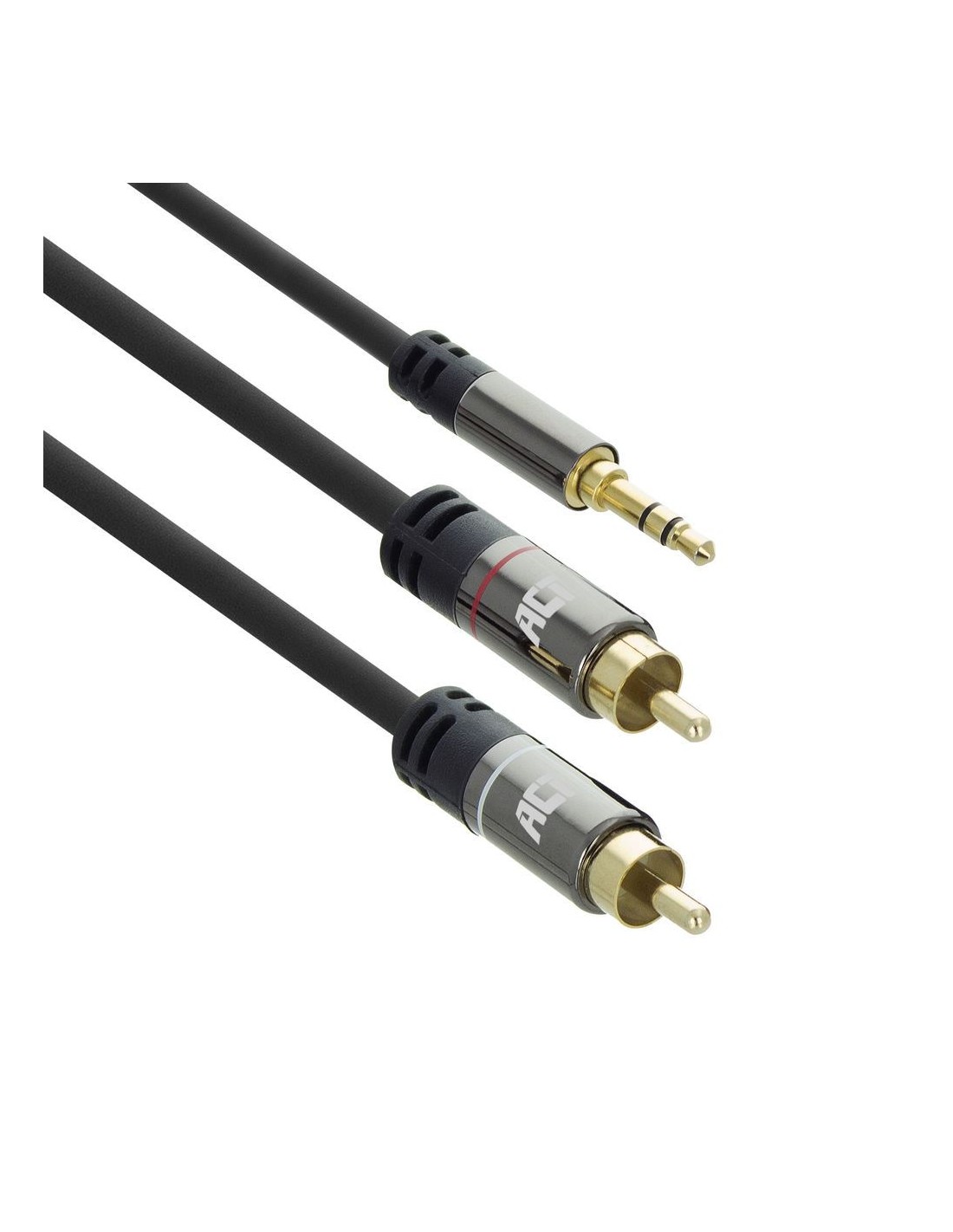 ACT AC3607 | 3.5mm naar 2x RCA Audiokabel | 5 Meter | Stereo | Zwart