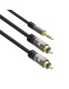 ACT AC3607 | 3.5mm naar 2x RCA Audiokabel | 5 Meter | Stereo | Zwart
