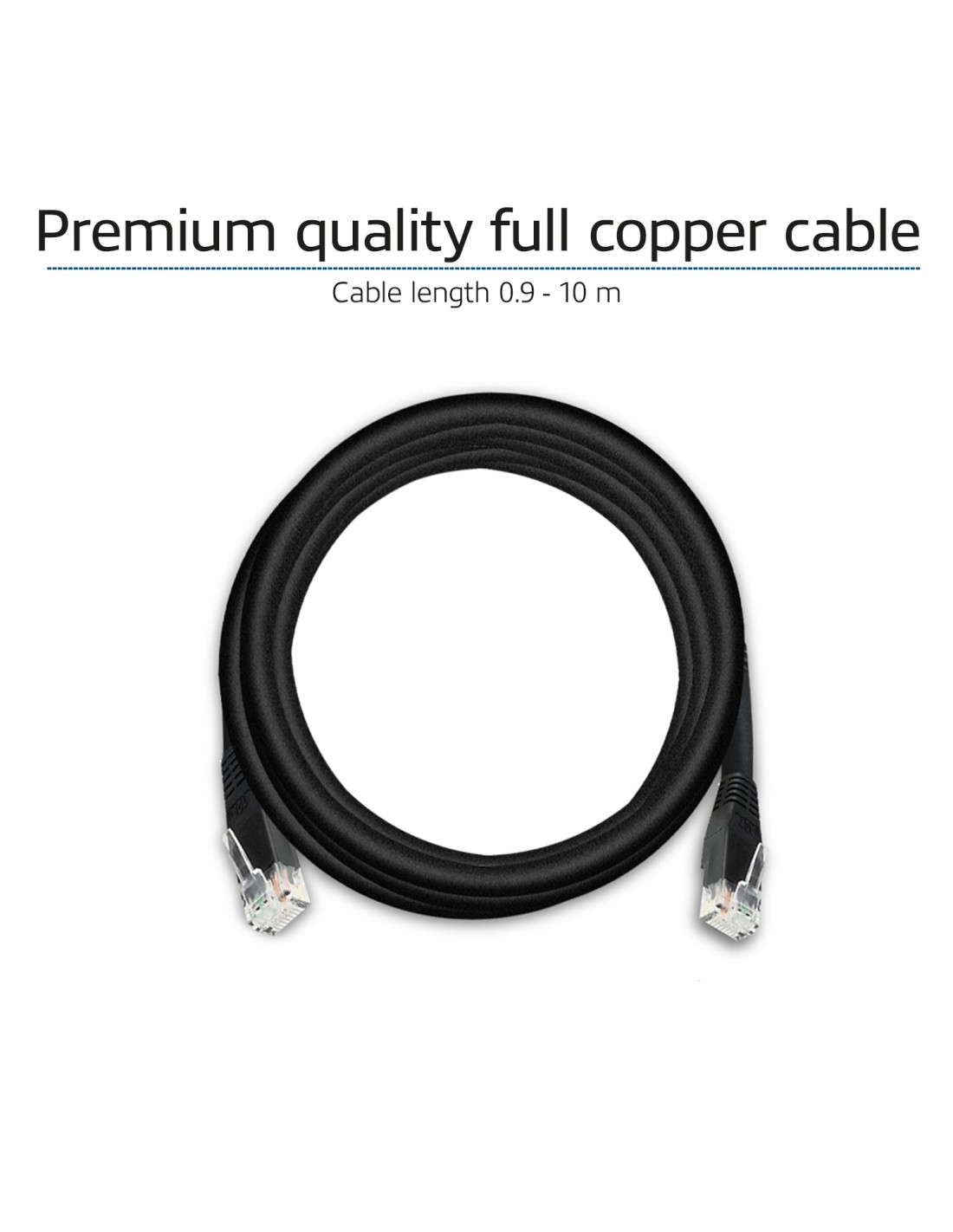 ACT netwerkkabel | Cat6 | U UTP (UTP) | 0,9 m | Zwart | AC4000