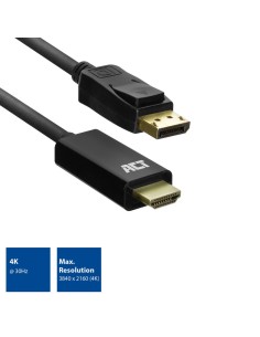 ACT AC7550 | DisplayPort naar HDMI Kabel | 1,8 m | Zwart 2