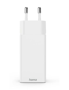 Hama Snellader, 2x USB-C PD, 1x USB-A QC, mini-oplader, 65W, wit Adapter