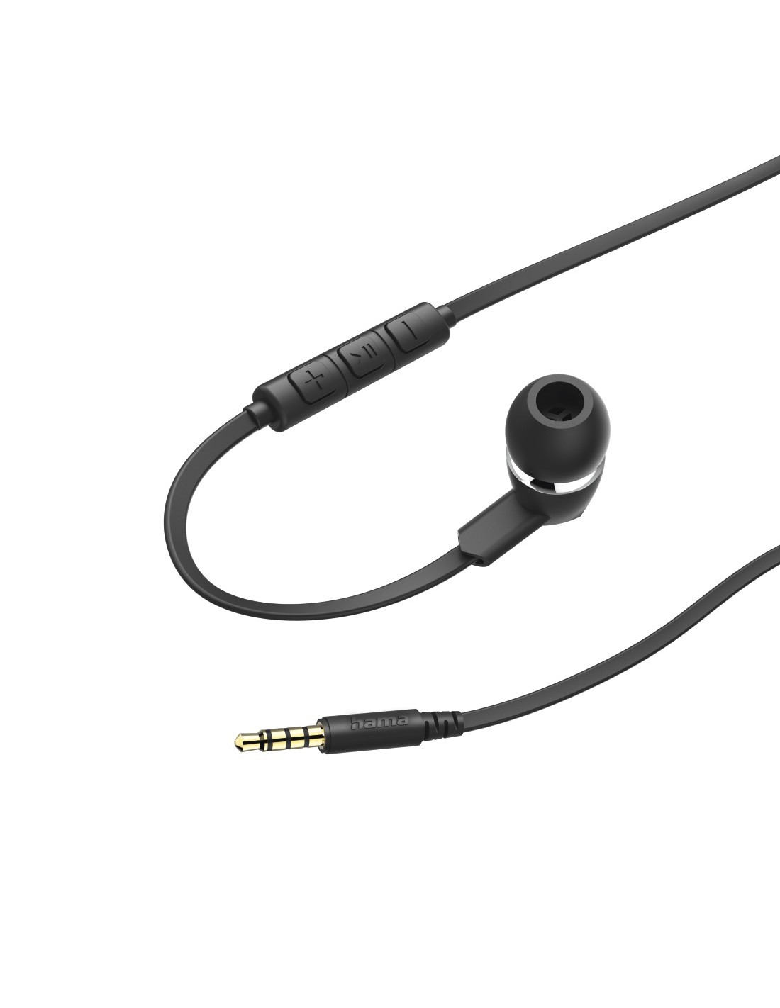 Oordopjes Joy, in-ear, microfoon, platte kabel, zwart