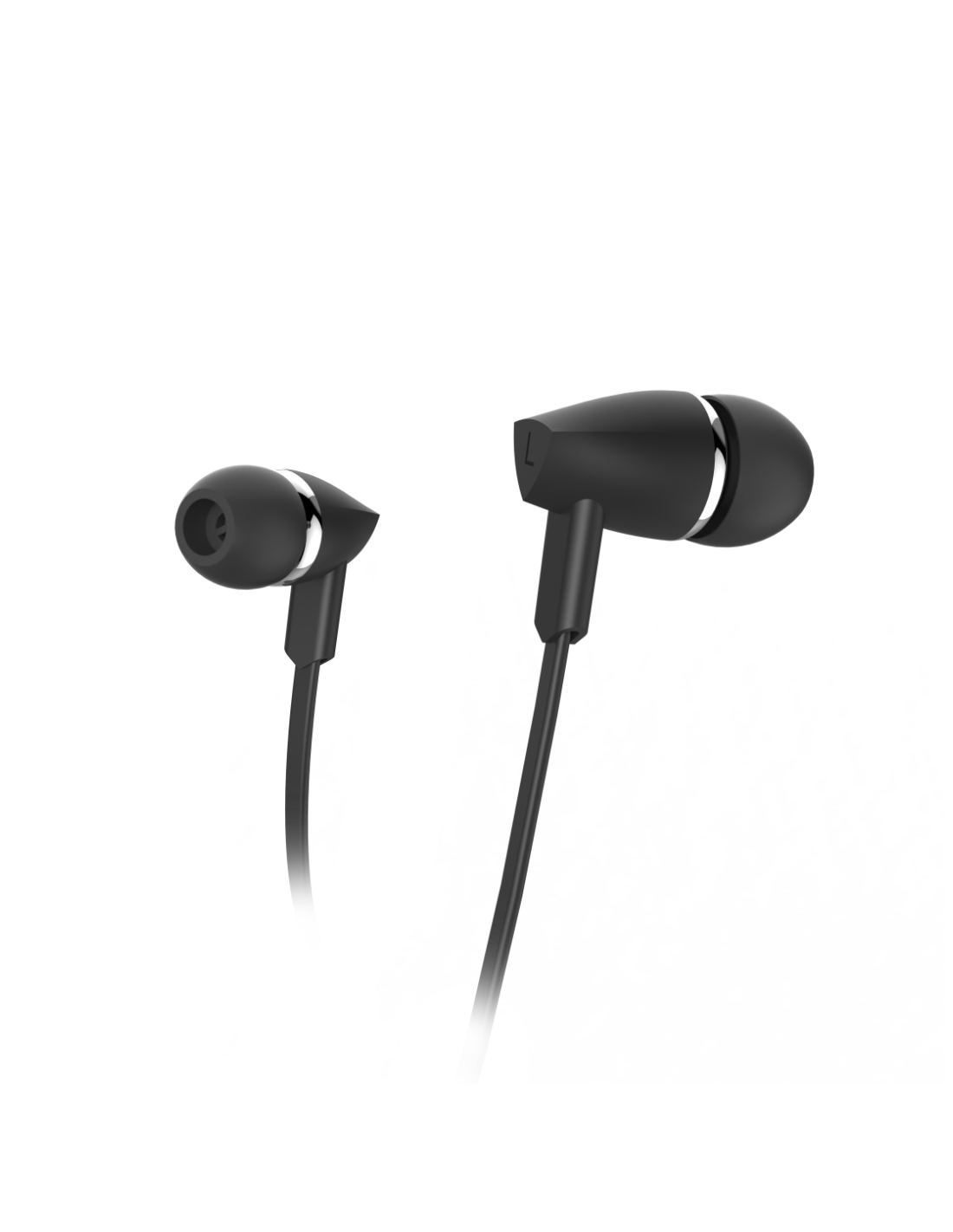 Oordopjes Joy, in-ear, microfoon, platte kabel, zwart