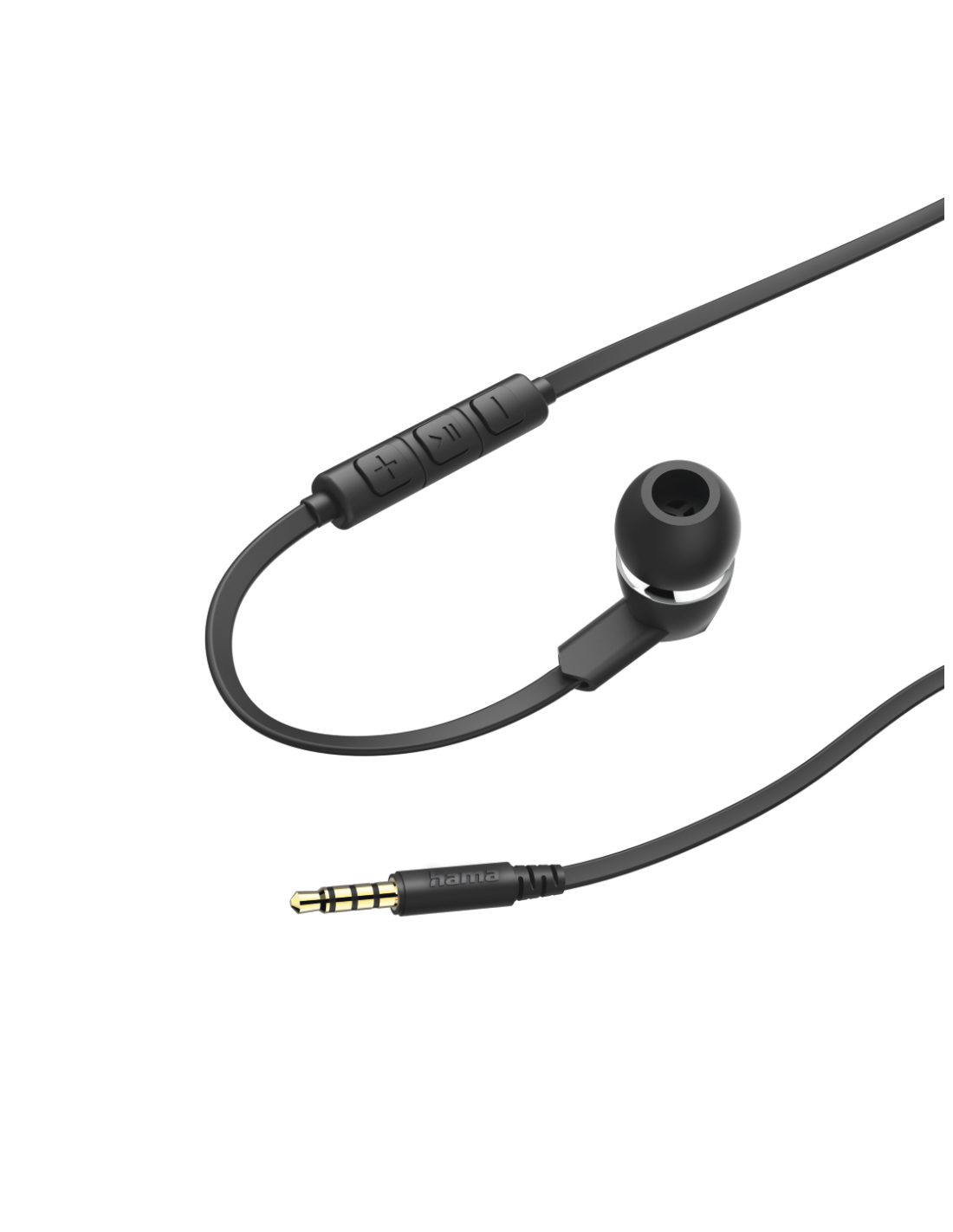 Oordopjes Joy, in-ear, microfoon, platte kabel, zwart