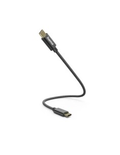Oplaadkabel, USB-C - USB-C, 0,2 m, nylon, zwart