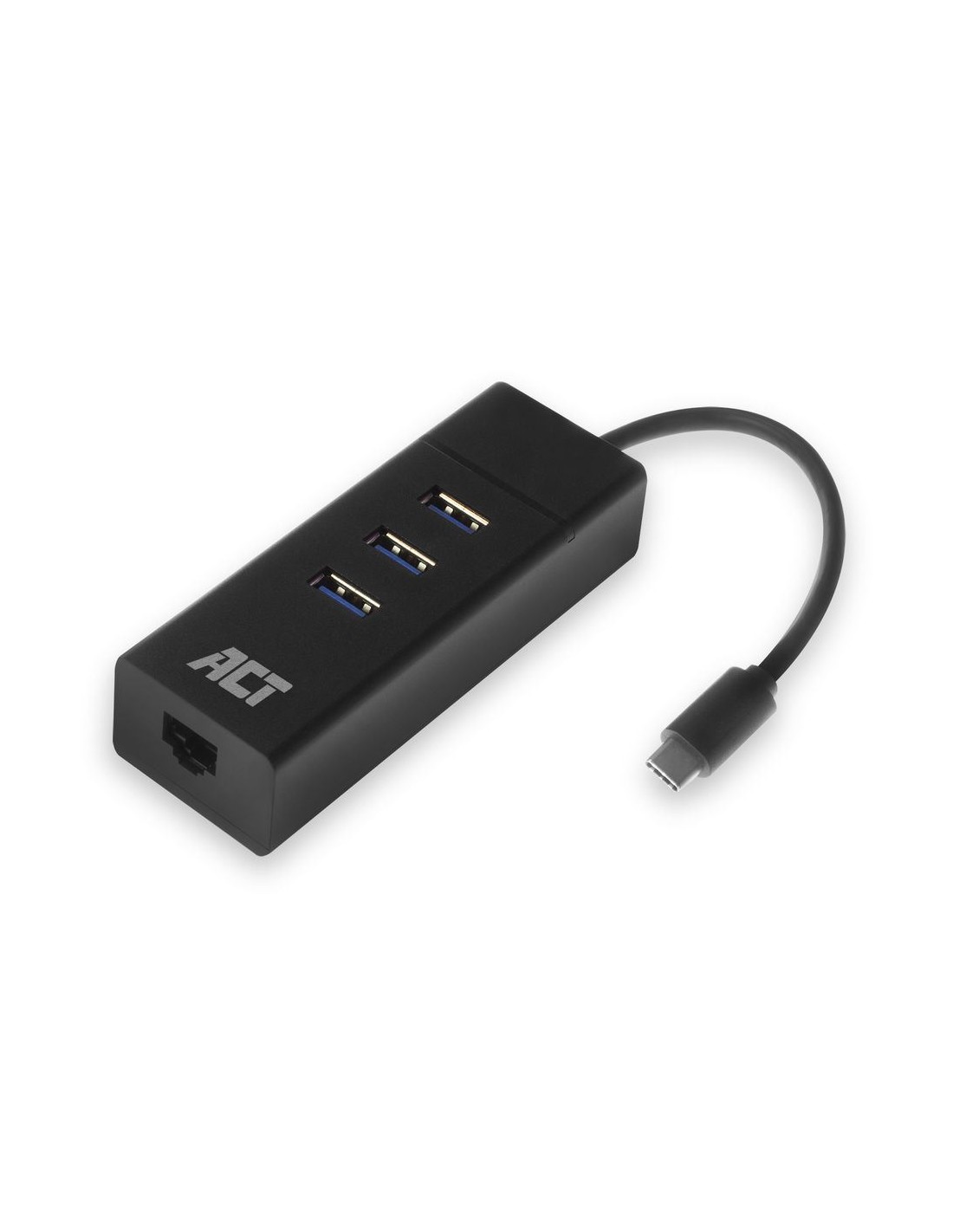 ACT AC6400 interface hub USB 3.2 Gen 1 (3.1 Gen 1) Type-C 5000 Mbit/s Zwart
