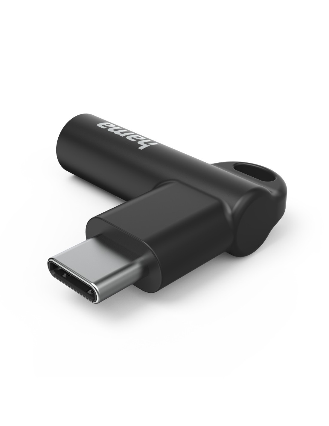 Hama Aux-adapter USB-C-3.5mm jack aansluiting, 90 hoekstekker, zwart Audio