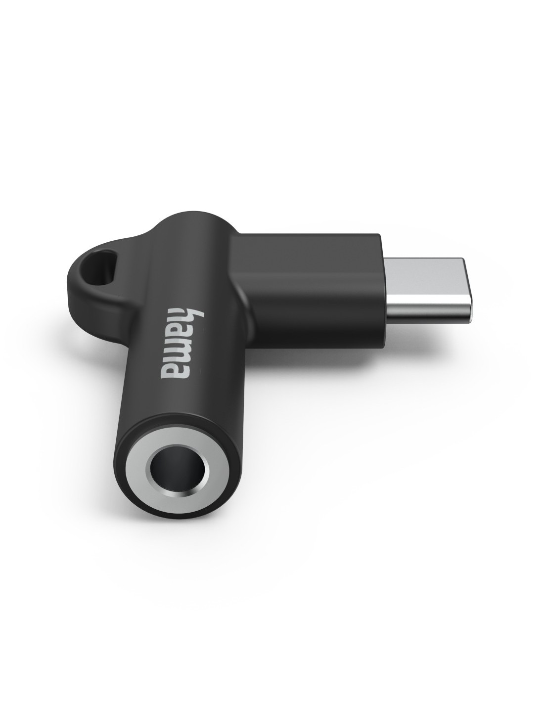 Hama Aux-adapter USB-C-3.5mm jack aansluiting, 90 hoekstekker, zwart Audio