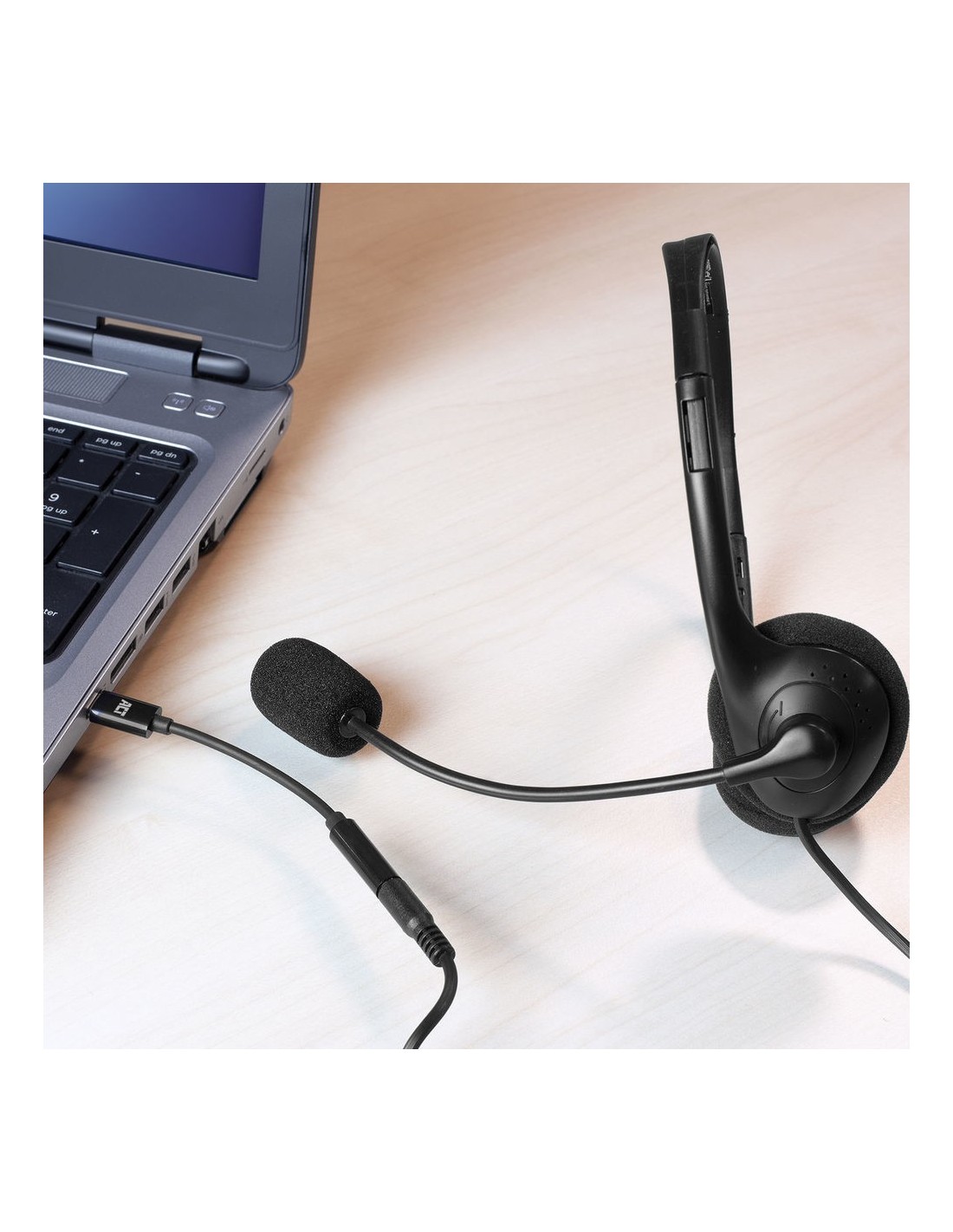 ACT AC7380 | 3.5mm naar USB Type-C | 0,11 Meter | Audiokabel Tussenstuk | Zwart