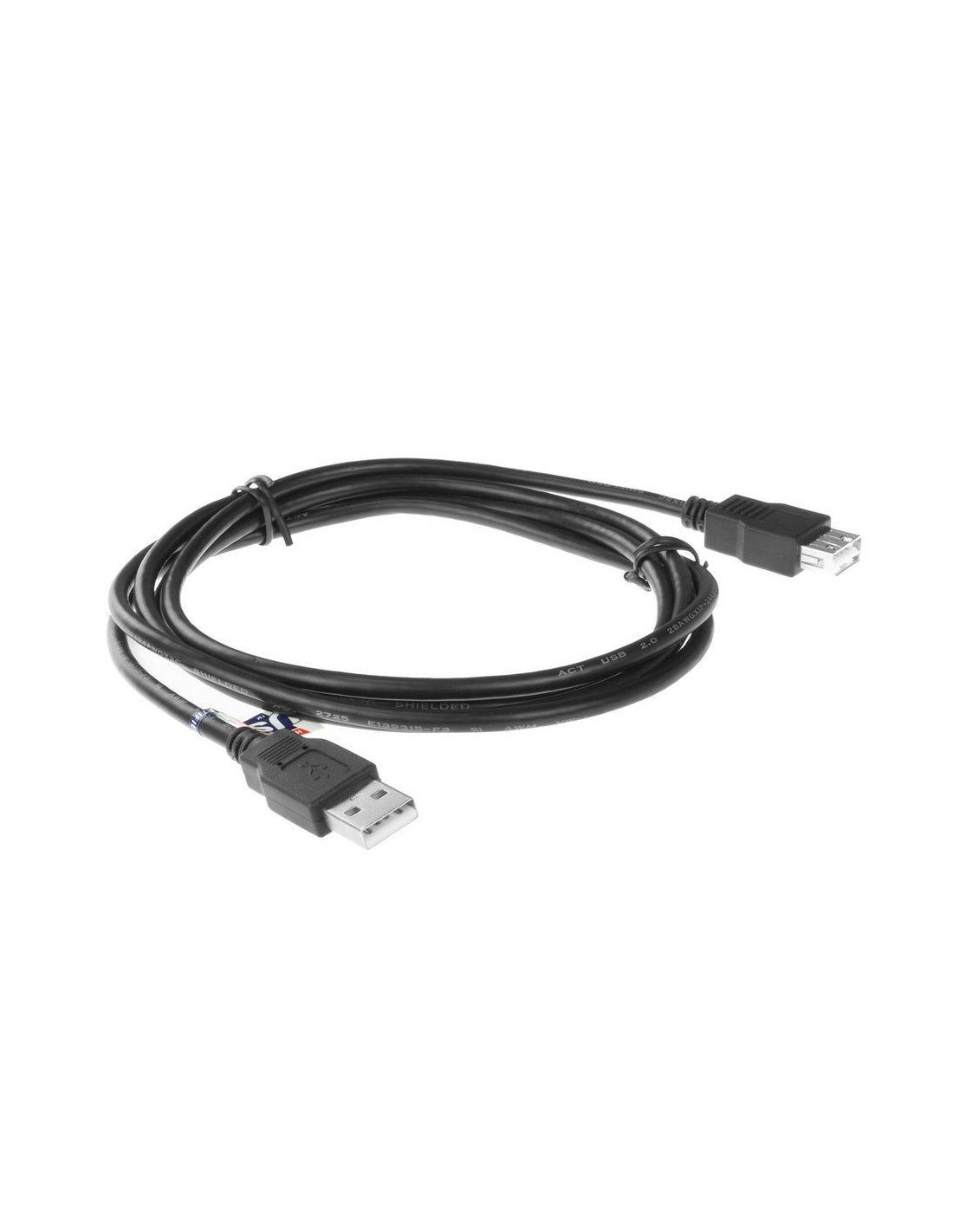 ACT AC3040 | USB 2.0 Kabel | USB-A naar USB-A | 1.8m | Zwart