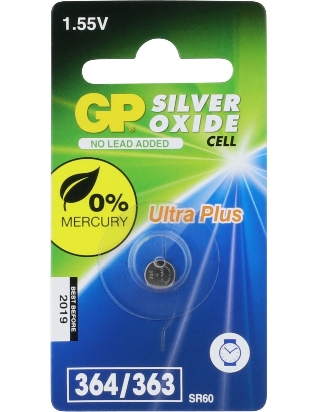 GP Horlogebatterij 364 (SR621SW) Low Drain (1-pack)