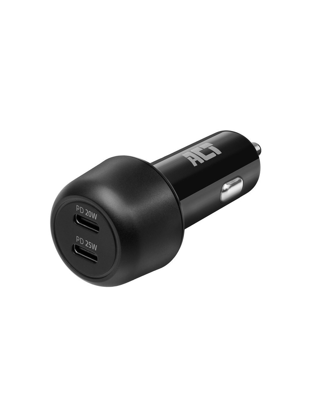 ACT AC2200 | USB-C Autolader voor Mobiele Apparaten 25W | Zwart