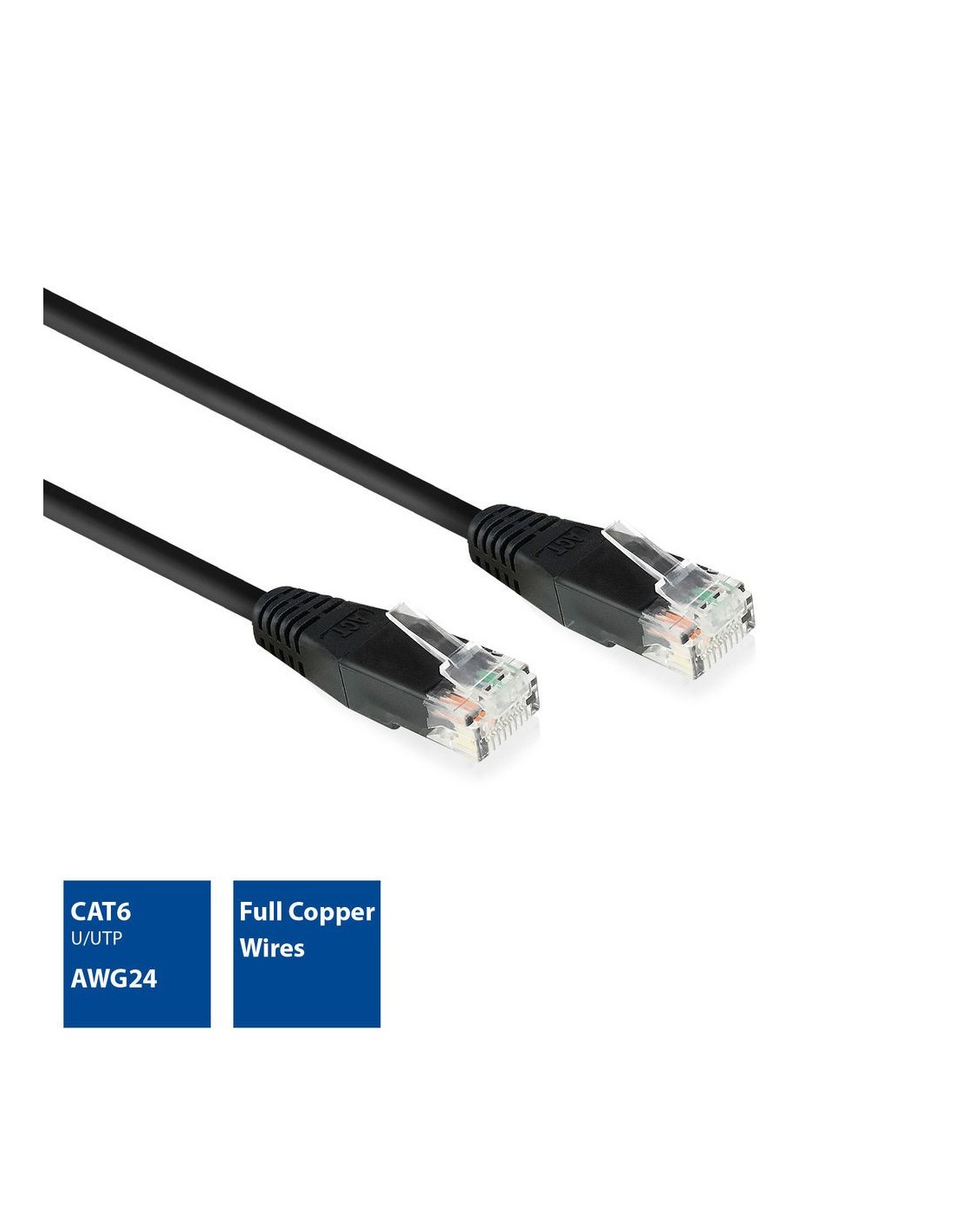 ACT netwerkkabel | Cat6 | U/UTP (UTP) | 10 m | Zwart | AC4010