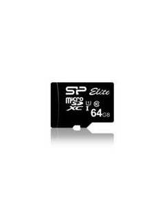 Silicon Power Elite | MicroSDXC | 64GB | Class 10 | UHS-I U1 | Tot 85MB/s | Inclusief SD-adapter | Zwart