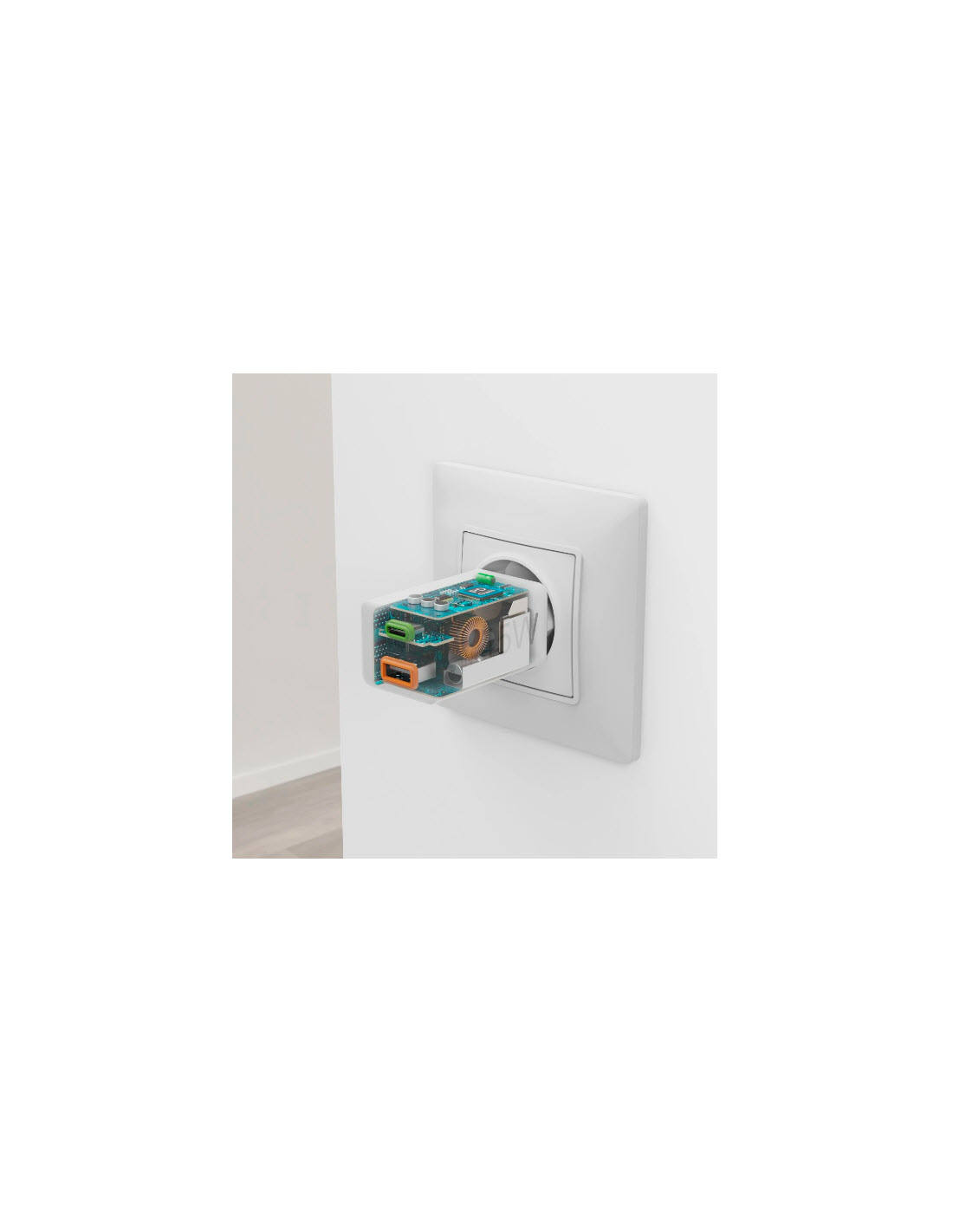 Hama Snellader, 1x USB-C PD, 1x USB-A QC, mini-oplader, 45 W, wit Adapter