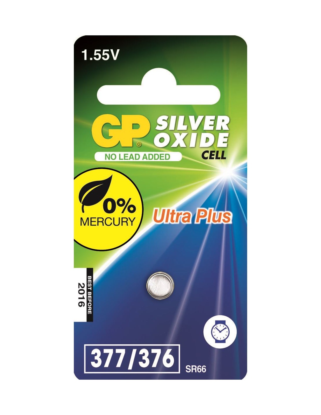 GP Horlogebatterij 377 (SR626SW / SR66) Low Drain (1-pack)