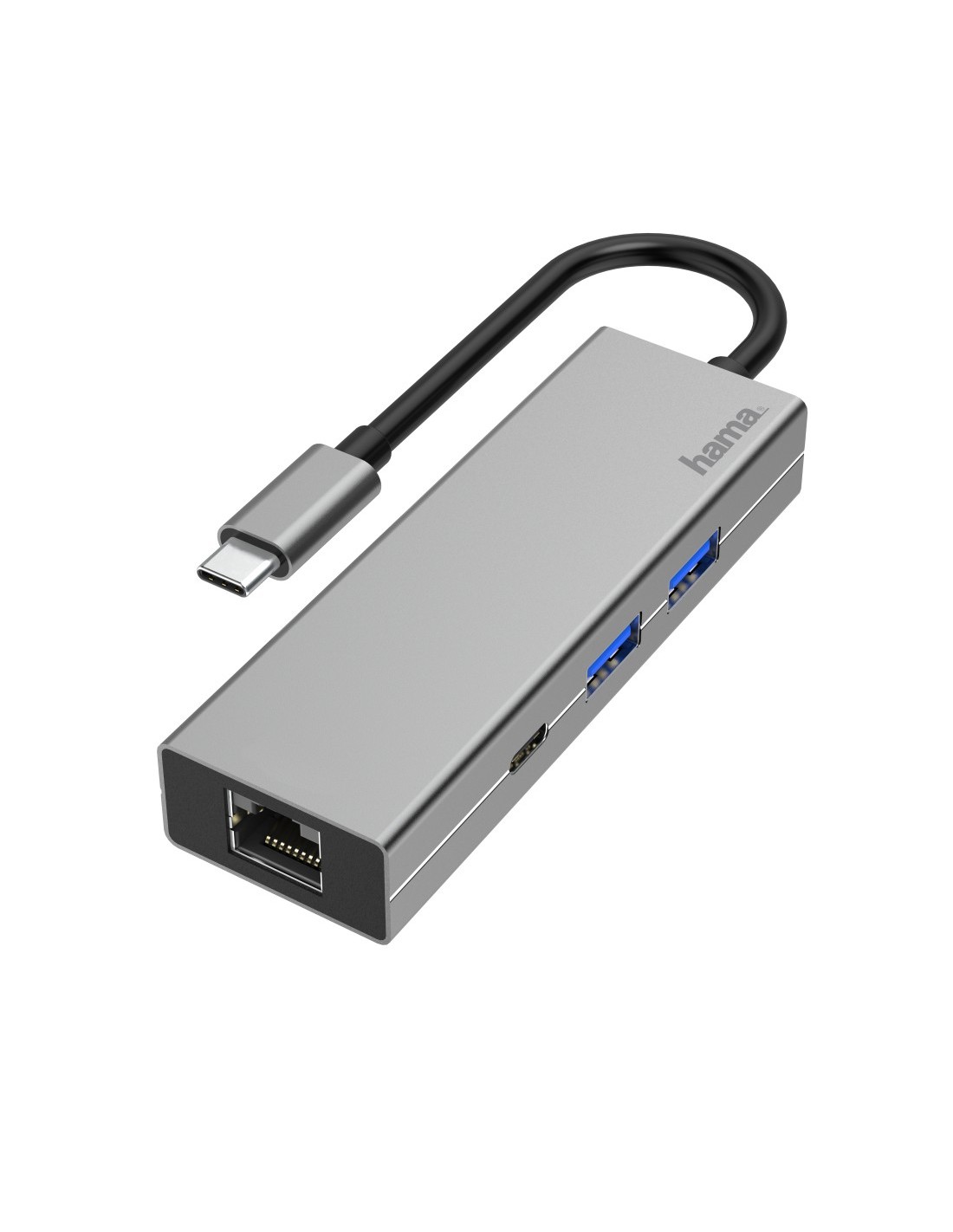 USB-C-multiport-adapter, 4-poorts, 2x USB-A, USB-C, LAN ethernet