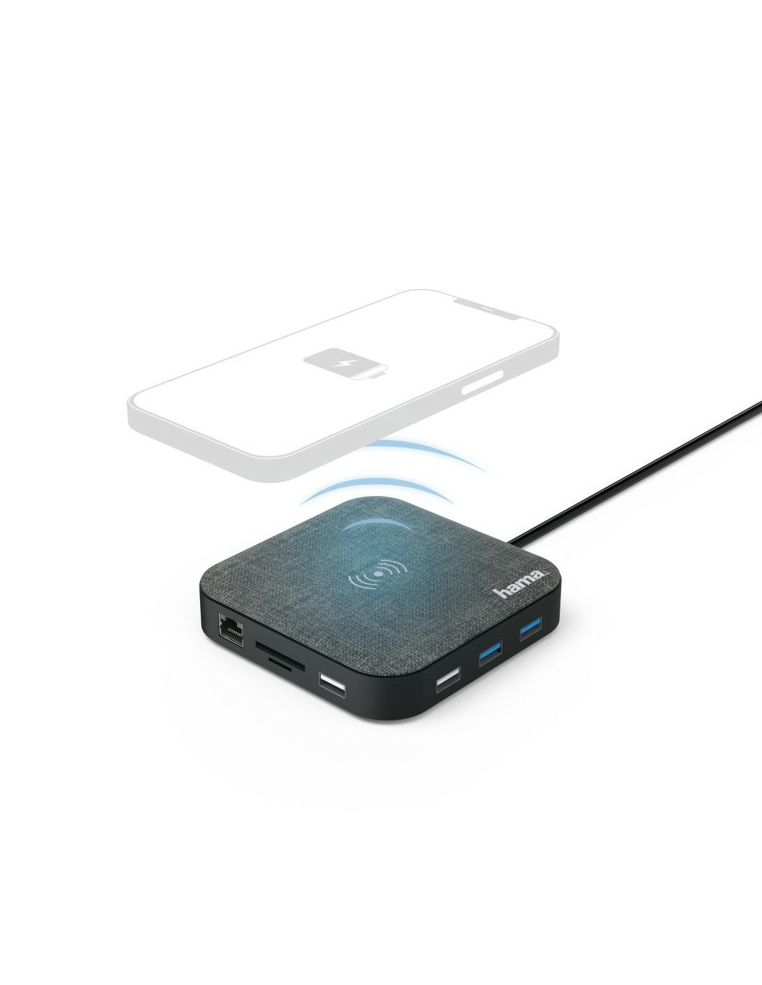 USB-C-hub, Multiport met Wireless Charging, 12-poorts