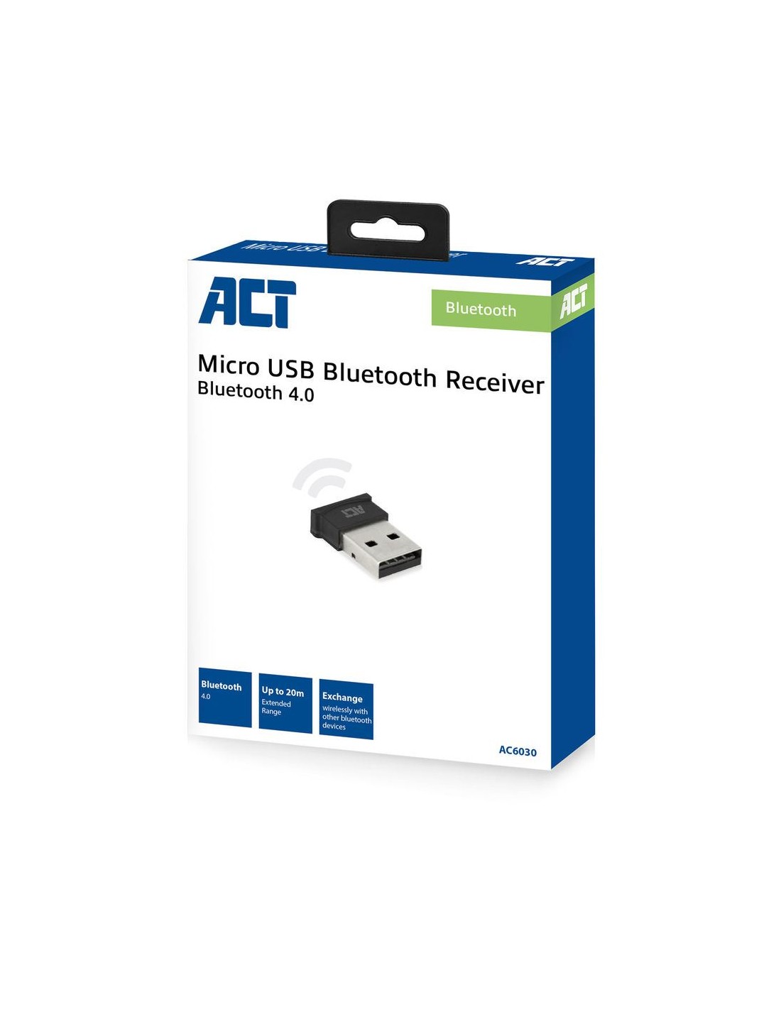 ACT AC6030 | Bluetooth USB-adapter | 3 Mbps | Zwart