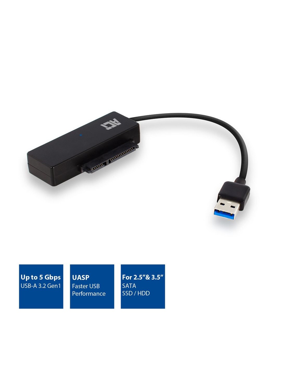 ACT AC1515 | 2,5 inch & 3,5 inch SATA HDD/SSD naar USB 3.2 Gen 1 Adapter