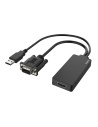 Video-adapter, VGA+USB-stekker - HDMI-aansluiting, Full-HD 1080p