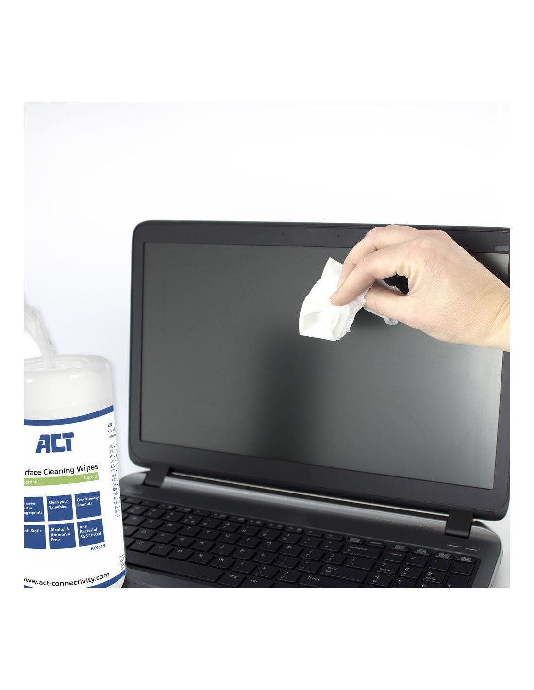 ACT AC9515 Schoonmaakdoekjes voor Beeldschermen | 100 stuks