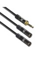 ACT AC3620 | 3.5mm Splitterkabel | 0,15 Meter | 1x Male naar 2x Female | Zwart