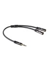 ACT AC3620 | 3.5mm Splitterkabel | 0,15 Meter | 1x Male naar 2x Female | Zwart