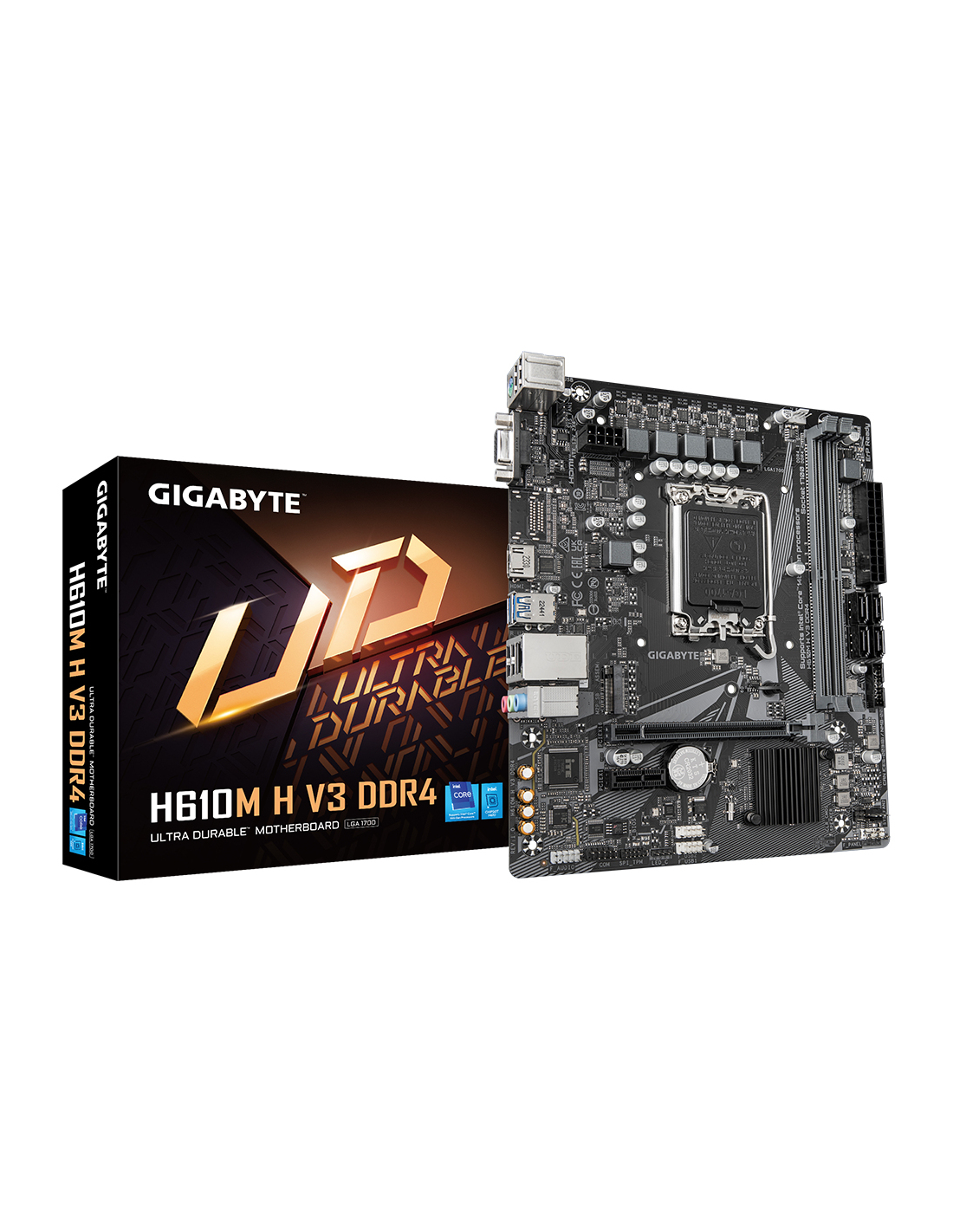 GIGABYTE H610M H V3 DDR4 | Socket LGA 1700 | Intel H610 Express | 2xDDR4 | Micro ATX | Moederbord