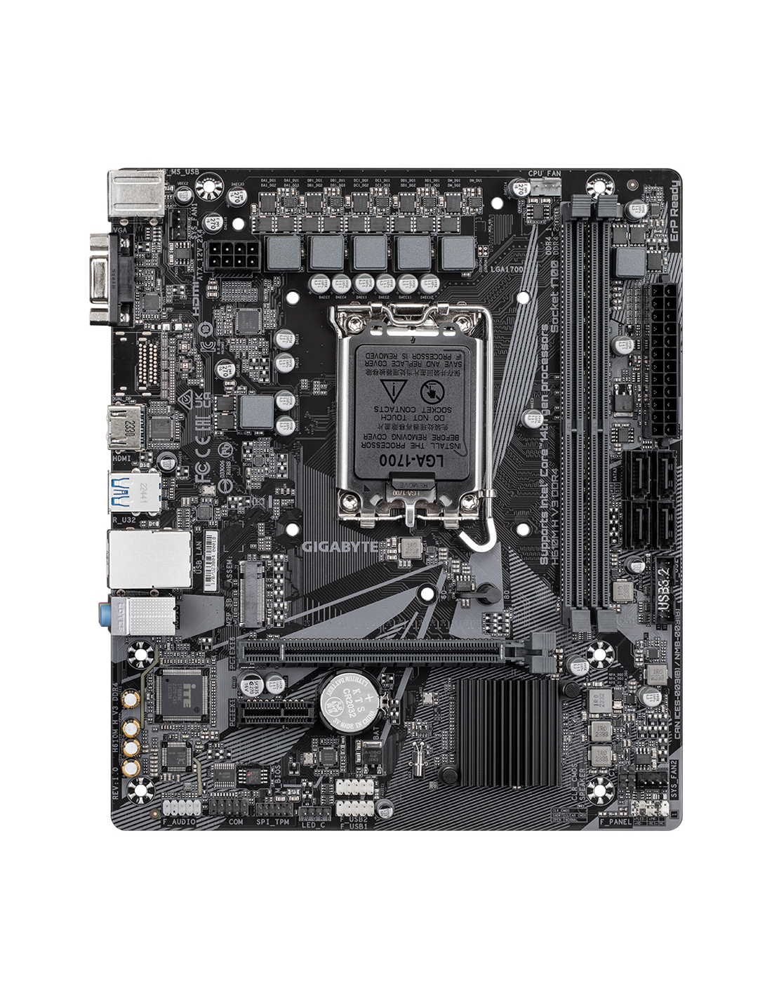 GIGABYTE H610M H V3 DDR4 | Socket LGA 1700 | Intel H610 Express | 2xDDR4 | Micro ATX | Moederbord