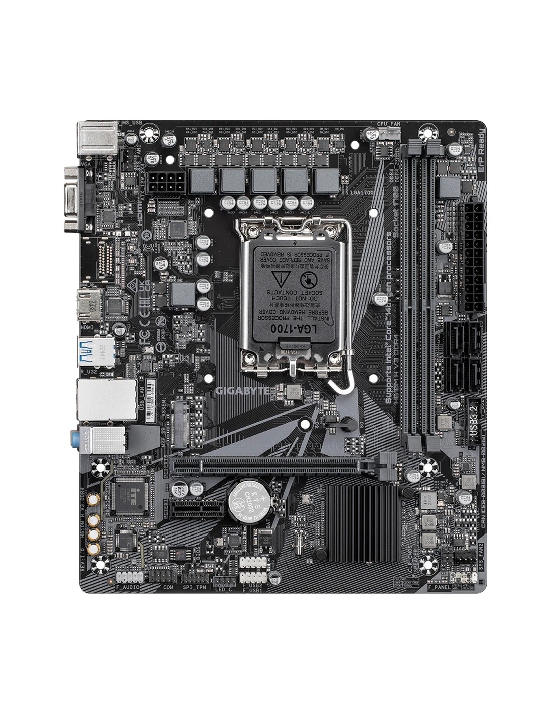 GIGABYTE H610M H V3 DDR4 | Socket LGA 1700 | Intel H610 Express | 2xDDR4 | Micro ATX | Moederbord