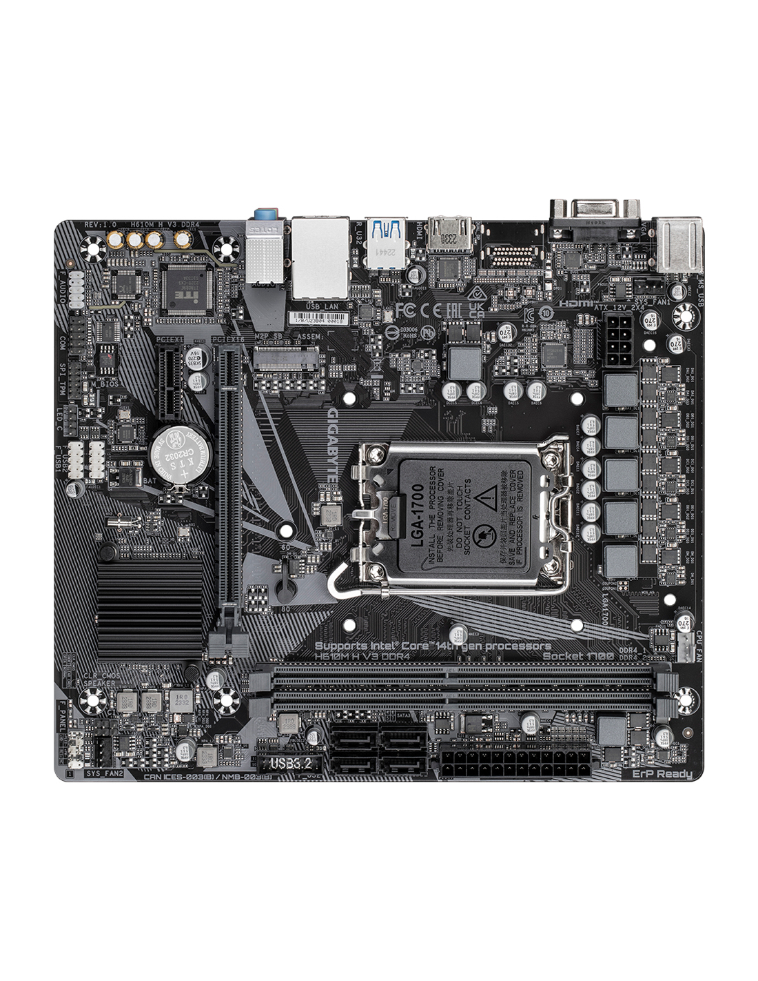 GIGABYTE H610M H V3 DDR4 | Socket LGA 1700 | Intel H610 Express | 2xDDR4 | Micro ATX | Moederbord