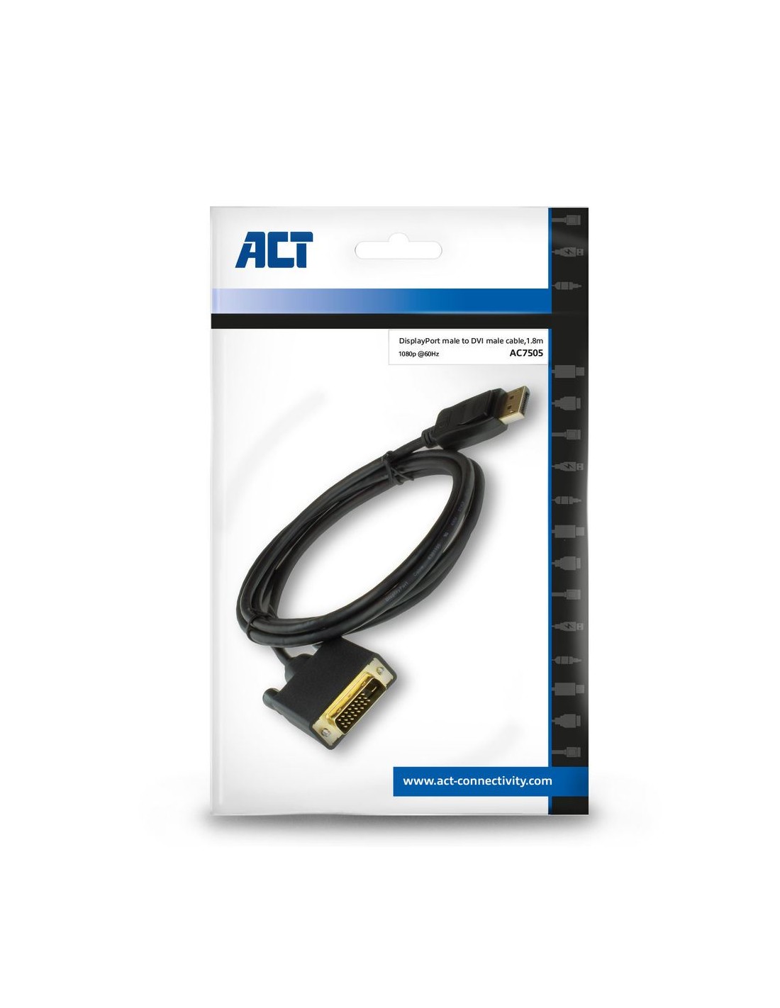 ACT AC7505 | DisplayPort naar DVI Kabel | 1,8 m | M/M