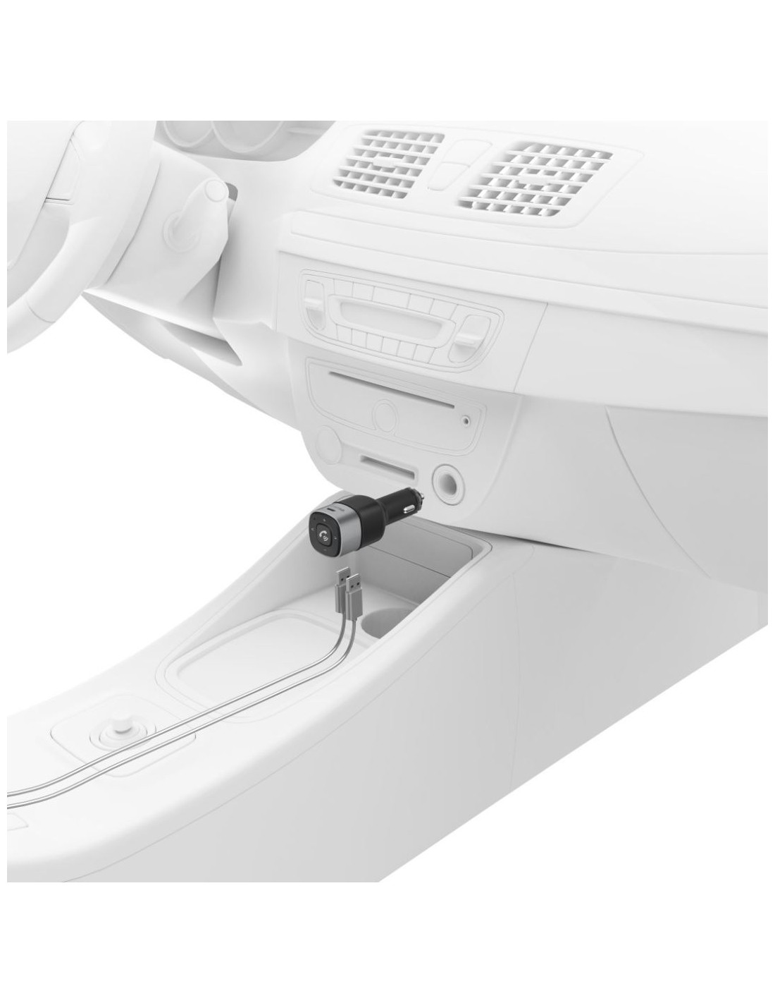 Bluetooth®-receiver voor auto, met 3,5-mm-stekker en USB-oplader