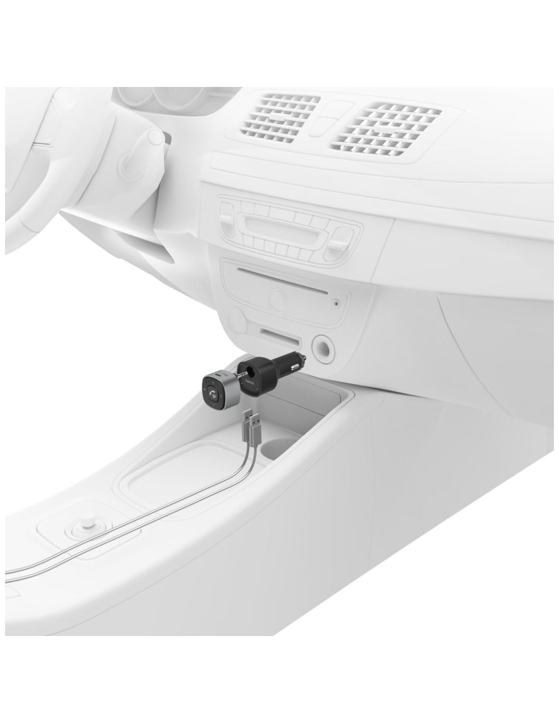 Bluetooth®-receiver voor auto, met 3,5-mm-stekker en USB-oplader