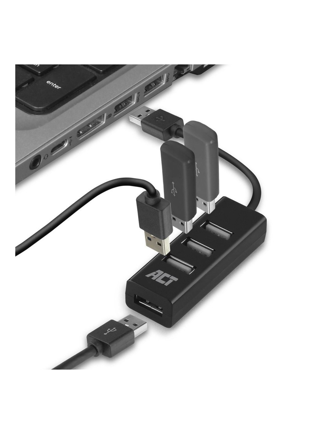 ACT AC6205 | USB 2.0 Interface Hub | 480 Mbps | Zwart