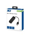 ACT AC6205 | USB 2.0 Interface Hub | 480 Mbps | Zwart