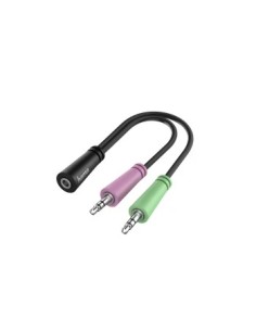 Audio-adapter, 2x 3-pol. 3,5-mm-jack-stekker - 4-pol. 3,5-mm-jack-headset 2